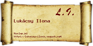 Lukácsy Ilona névjegykártya