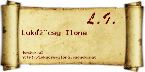 Lukácsy Ilona névjegykártya